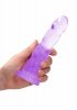 Dildo analne z wypustkami na przyssawce fioletowe 17,8 cm